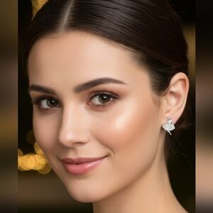 Ballet Rhinestone Sterling silver earrings